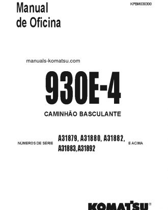 930E-4(USA) S/N A31892 Shop (repair) manual (Portuguese)