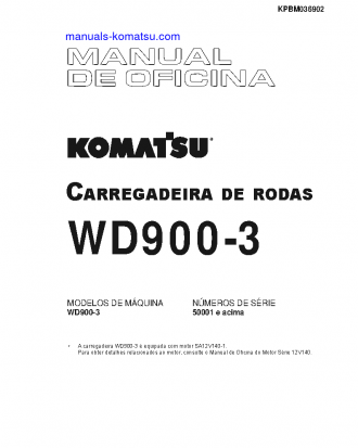 WD900-3(JPN) S/N 50001-UP Shop (repair) manual (Portuguese)