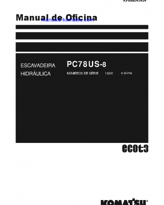 PC78US-8(JPN) S/N 15001-UP Shop (repair) manual (Portuguese)