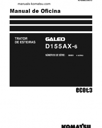 D155AX-6(JPN) S/N 80001-UP Shop (repair) manual (Portuguese)
