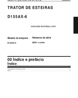 D155AX-6(JPN) S/N 80001-UP Shop (repair) manual (Portuguese)