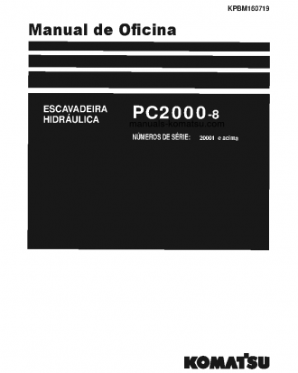 PC2000-8(JPN) S/N 20001-UP Shop (repair) manual (Portuguese)