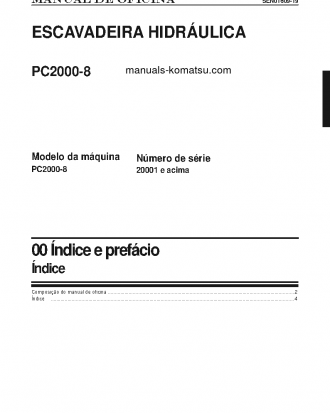 PC2000-8(JPN) S/N 20001-UP Shop (repair) manual (Portuguese)