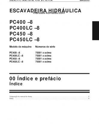 PC400-8(JPN) S/N 70001-UP Shop (repair) manual (Portuguese)