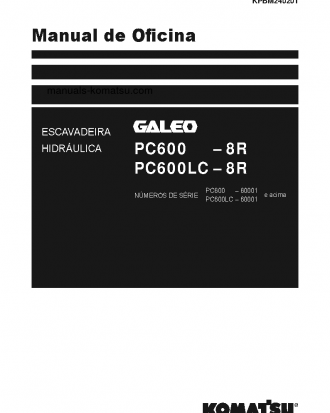 PC600LC-8(JPN)-R S/N 60001-UP Shop (repair) manual (Portuguese)
