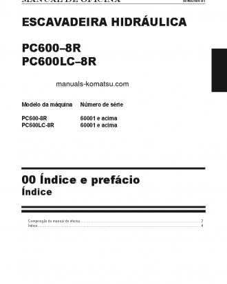 PC600-8(JPN)-R S/N 60001-UP Shop (repair) manual (Portuguese)