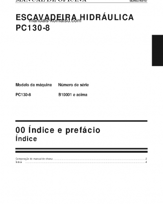 PC130-8(BRA) S/N B10001-UP Shop (repair) manual (Portuguese)