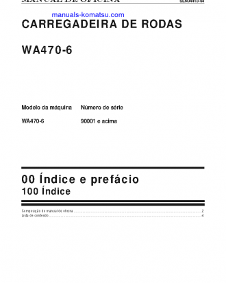 WA470-6(JPN) S/N 90001-UP Shop (repair) manual (Portuguese)