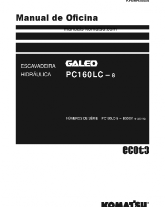 PC160LC-8(BRA) S/N B30001-UP Shop (repair) manual (Portuguese)