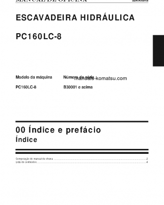 PC160LC-8(BRA) S/N B30001-UP Shop (repair) manual (Portuguese)