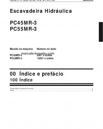 PC45MR-3(JPN) S/N 5001-UP Shop (repair) manual (Portuguese)