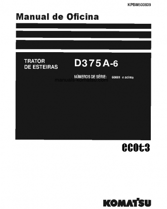 D375A-6(JPN) S/N 60001-UP Shop (repair) manual (Portuguese)
