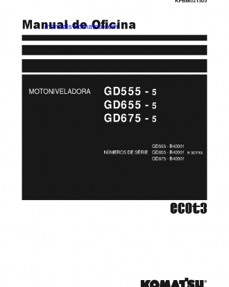 GD655-5B(BRA) S/N B40001-UP Shop (repair) manual (Portuguese)