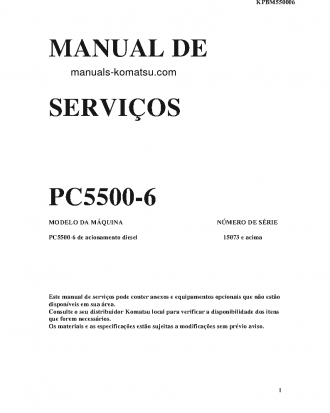 PC5500-6(DEU) S/N 15073-15073 Shop (repair) manual (Portuguese)