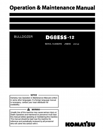 D68ESS-12(IDN) S/N J10010-J01056 Operation manual (English)