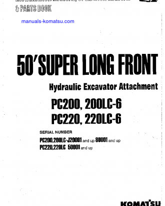 PC200SLF-6(IDN) S/N J20001-UP Operation manual (English)