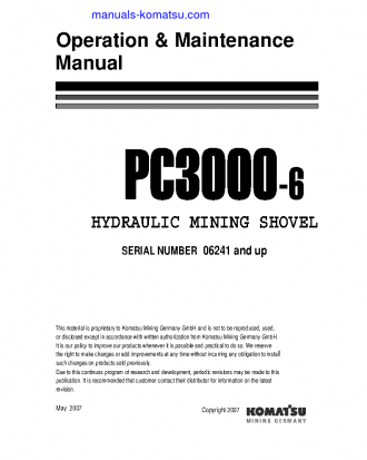 PC3000-6(DEU) S/N 06241-UP Operation manual (English)