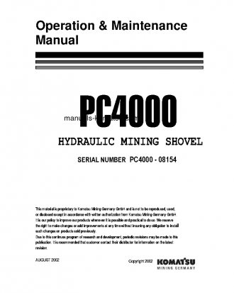 PC4000-6(DEU) S/N 08154-08154 Operation manual (English)