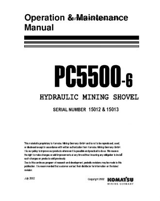 PC5500-6(DEU) S/N 15012-15012 Operation manual (English)