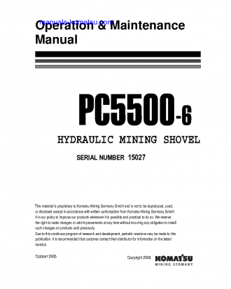 PC5500-6(DEU) S/N 15027-15027 Operation manual (English)