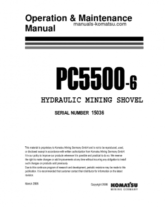 PC5500-6(DEU)-ELECTRIC MOTOR S/N 15036-15036 Operation manual (English)