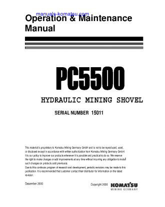 PC5500-1(DEU) S/N 15011-15011 Operation manual (English)