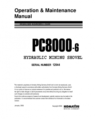 PC8000-6(DEU)-ELECTRIC MOTOR S/N 12044-12044 Operation manual (English)