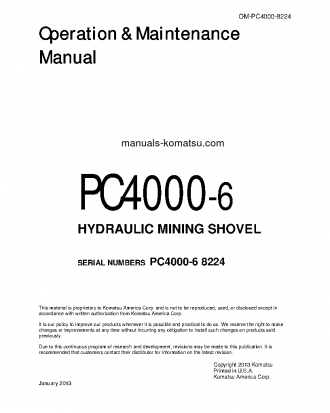 PC4000-6(DEU) S/N 08224-08224 Operation manual (English)