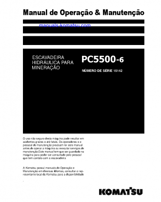PC5500-6(DEU) S/N 15142-15142 Operation manual (Portuguese)