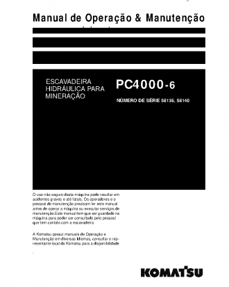 PC4000-6(DEU) S/N 58136 Operation manual (Portuguese)