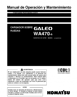 WA470-6(JPN) S/N 85001-UP Operation manual (Spanish)