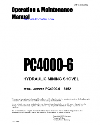 PC4000-6(DEU) S/N 08152 Operation manual (English)