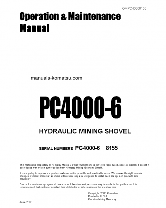 PC4000-6(DEU) S/N 08155 Operation manual (English)