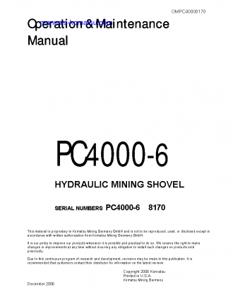 PC4000-6(DEU) S/N 08170 Operation manual (English)