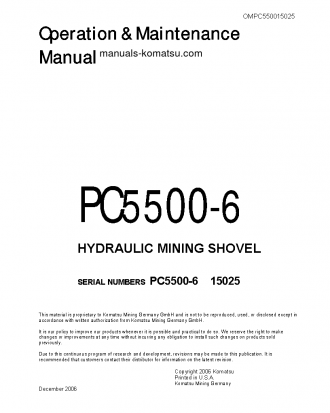 PC5500-6(DEU) S/N 15025 Operation manual (English)