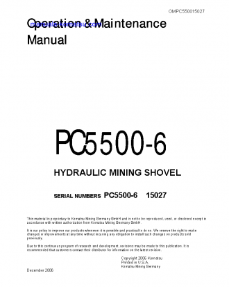 PC5500-6(DEU) S/N 15027 Operation manual (English)