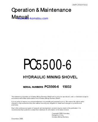 PC5500-6(DEU) S/N 15032 Operation manual (English)