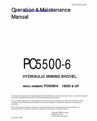 PC5500-6(DEU) S/N 15035-15037 Operation manual (English)