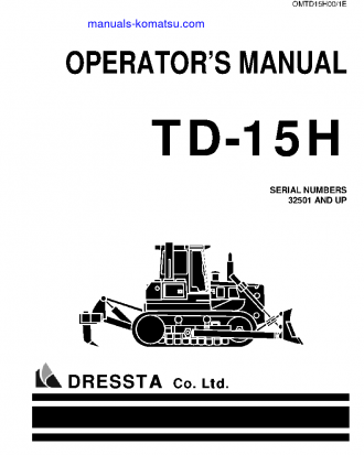 TD-15H S/N 32501-UP Operation manual (English)