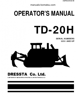 TD-20H S/N 5201-UP Operation manual (English)
