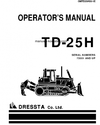 TD-25H S/N 73001-UP Operation manual (English)