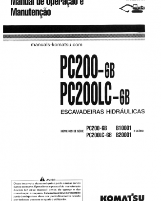PC200LC-6(BRA) S/N B20001-UP Operation manual (Portuguese)
