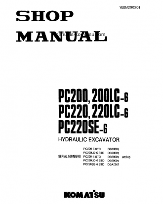 PC220-6(CHN)-A S/N DB80001-UP Shop (repair) manual (English)