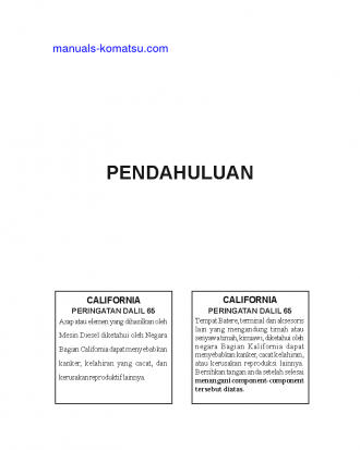PC200-7(IDN) S/N J30001-UP Operation manual (Indonesian)
