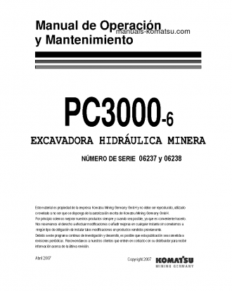 PC3000-6(DEU) S/N 06237-06238 Operation manual (Spanish)