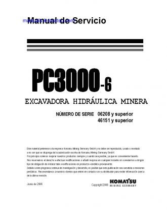 PC3000-6(DEU) S/N 06237-06238 Shop (repair) manual (Spanish)