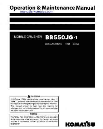 BR550JG-1(JPN) S/N 1001-UP Operation manual (English)