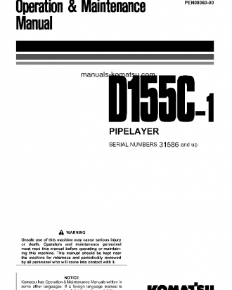 D155C-1(JPN) S/N 31586-UP Operation manual (English)