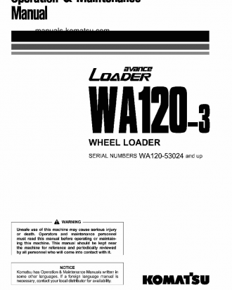 WA120-3(JPN) S/N 53024-UP Operation manual (English)