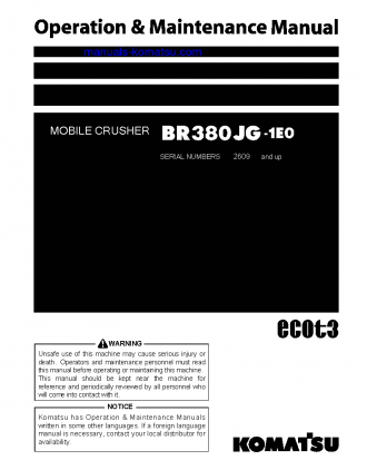 BR380JG-1(JPN)-TIER3 S/N 2609-2620 Operation manual (English)